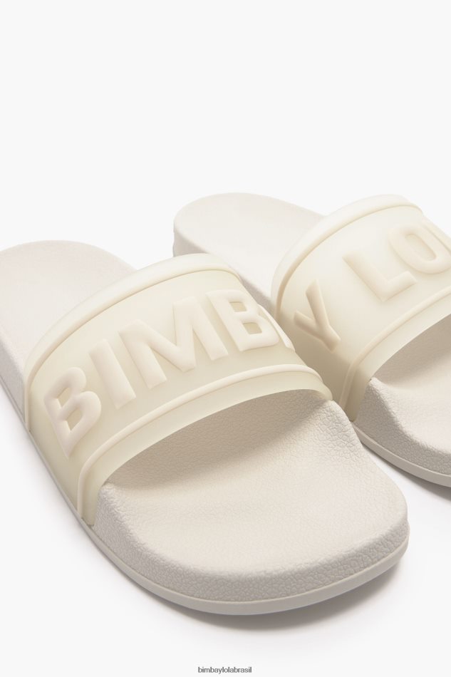 footwewar Bimba Y Lola flip-flop deslizante de logotipo branco P28JFH591