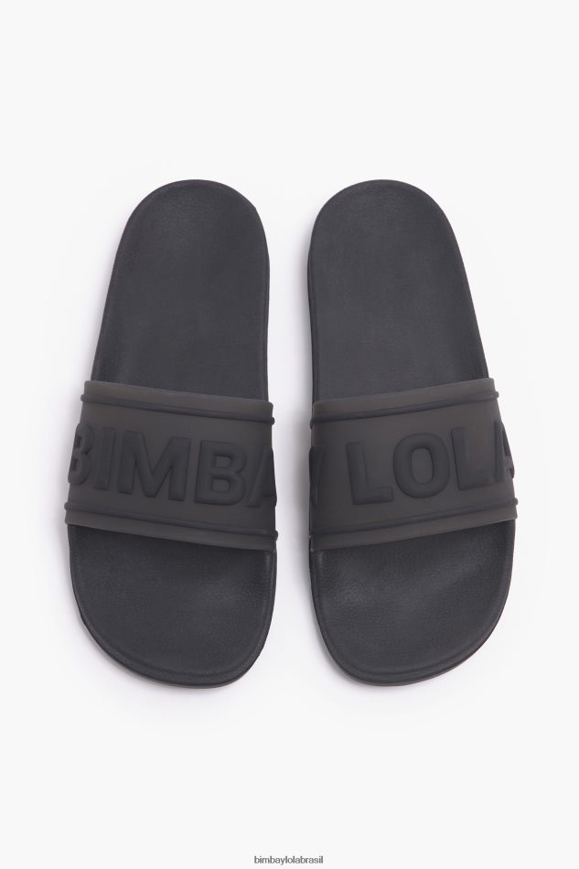 footwewar Bimba Y Lola flip-flop deslizante de logotipo preto P28JFH590