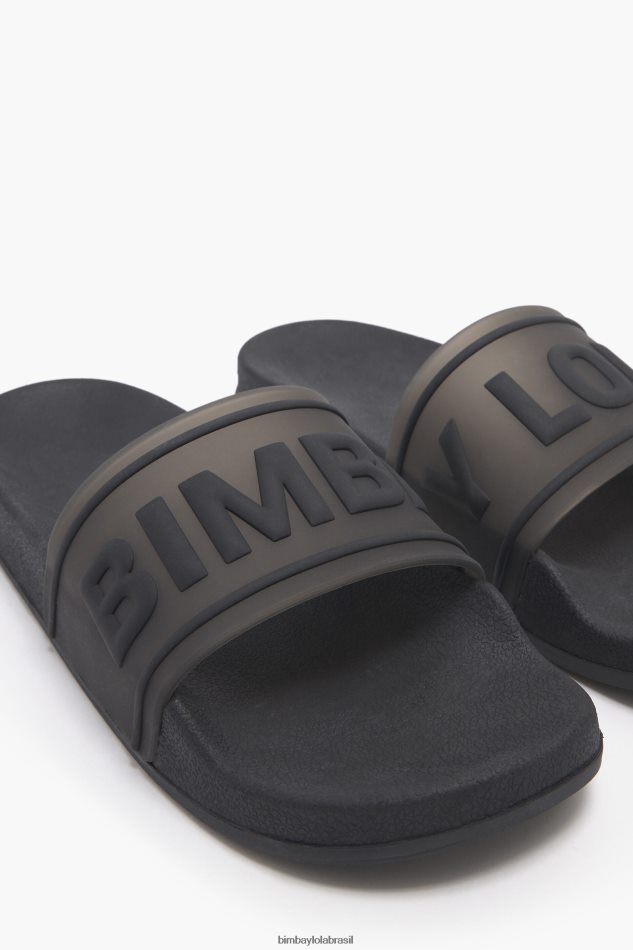 footwewar Bimba Y Lola flip-flop deslizante de logotipo preto P28JFH590